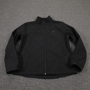 Tesla Jacket Womens XL Black Softshell Full Zip Fleece Lined Logo Coat Casual